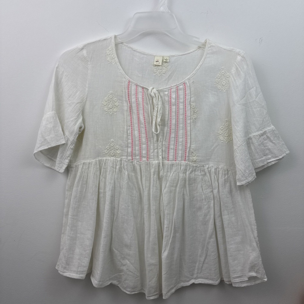 Eloise Embroidered shirt Size Small Off White